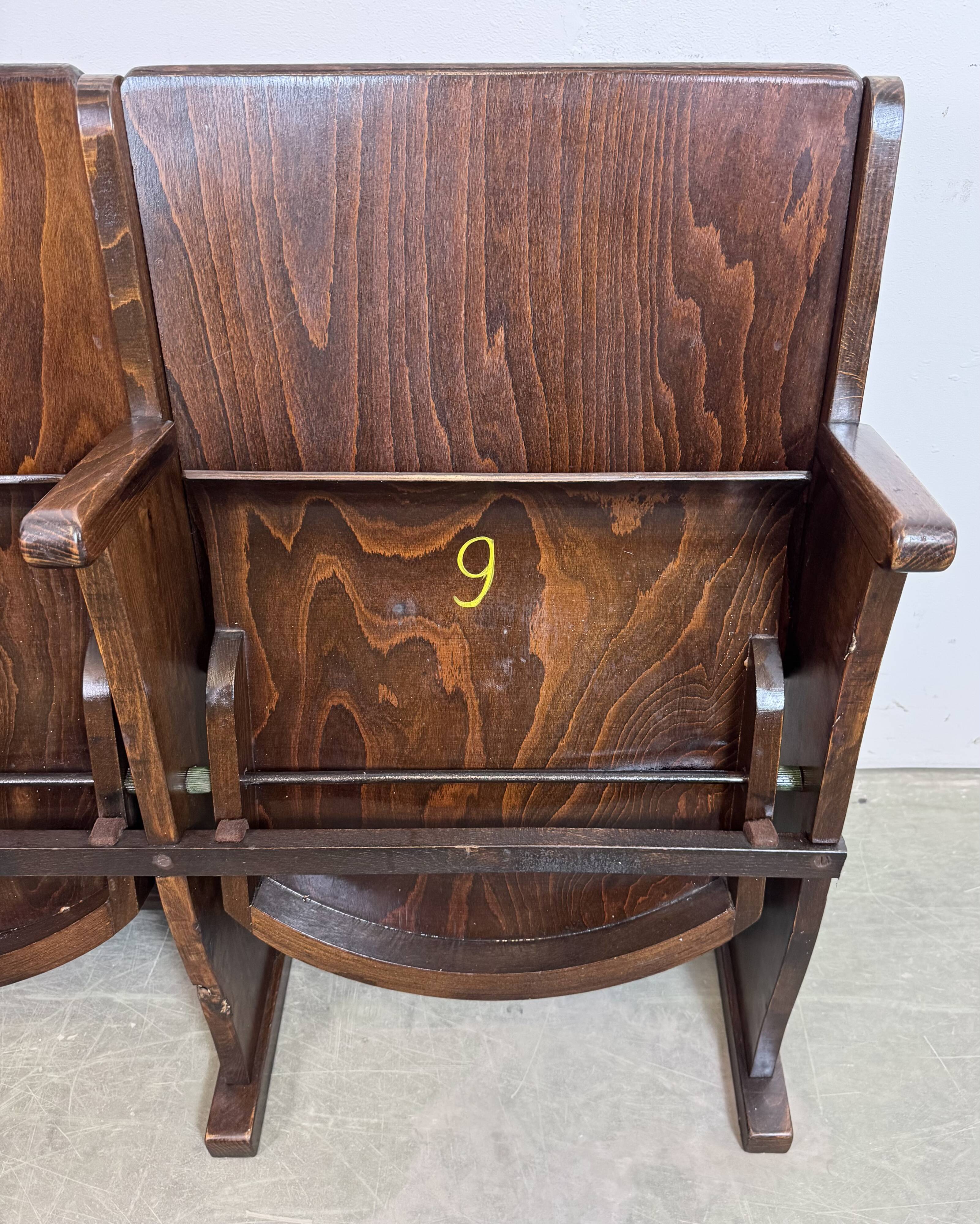 Vintage two-seat cinema bench from ton, 1960s