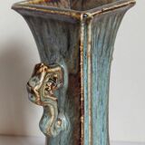 Vase soliflore bouteille chinoise à l'émail flambé