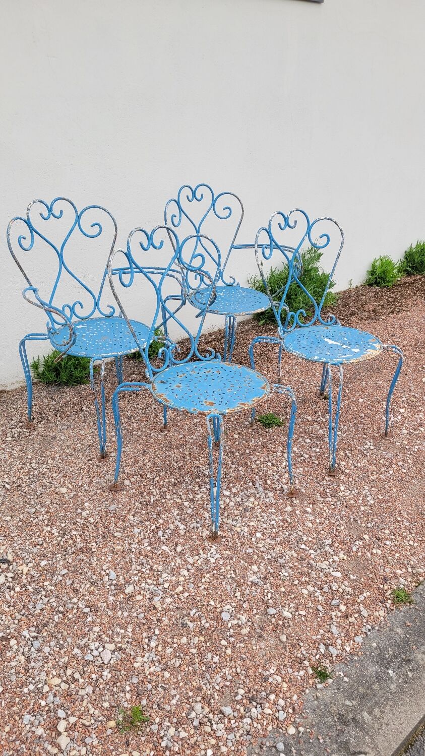 Old wrought iron garden furniture