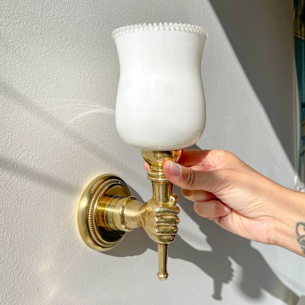 Paire d’appliques murales vintage en laiton – Maison Jansen, années 1960