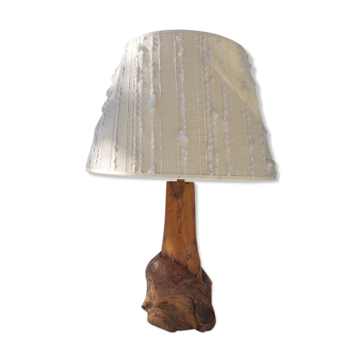 Vintage wood brutalist lamp 50s