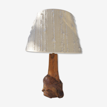 Vintage wood brutalist lamp 50s