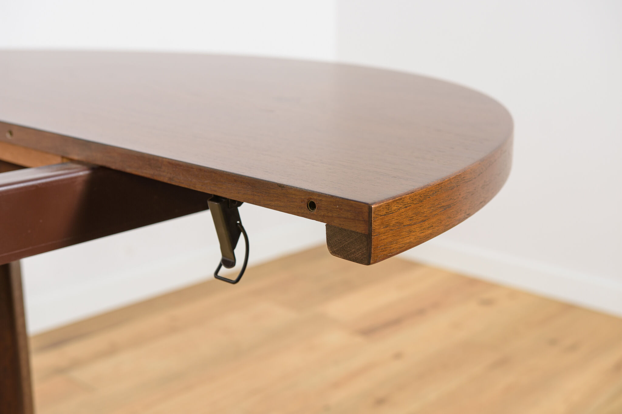 Table à manger ronde en teck extensible des années 1960, Danemark