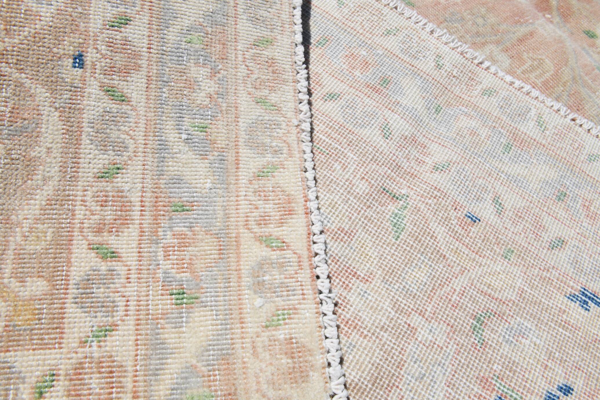9x13 Blush Pink Vintage Persian Rug, Handmade Luxury Decor, 283x408 Cm