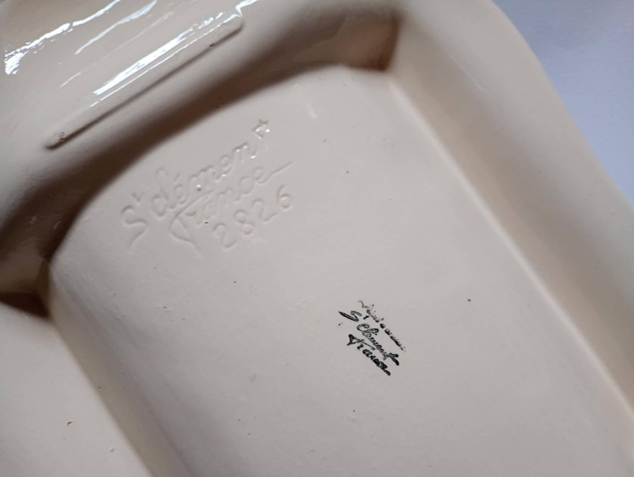 St Clément France majolica asparagus tray in slip