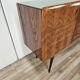 Enfilade en acajou avec plateau en verre