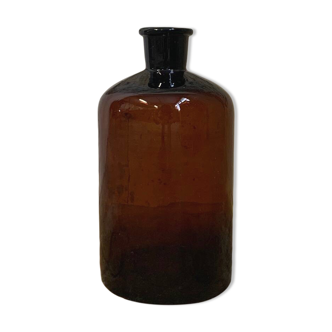 Antique amber glass apothecary bottle