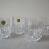 Set of 4 old whisky glasses in arques crystal model longchamp deco living room