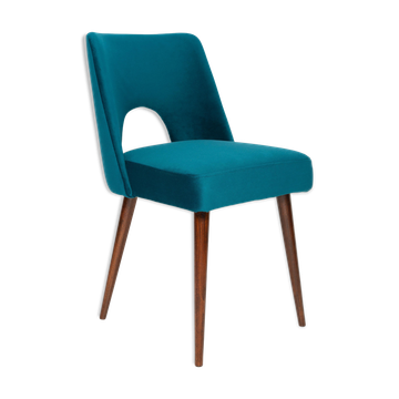 Chaise 'Shell' en Velours Vert Émeraude Milieu du Siècle, Europe, 1960s