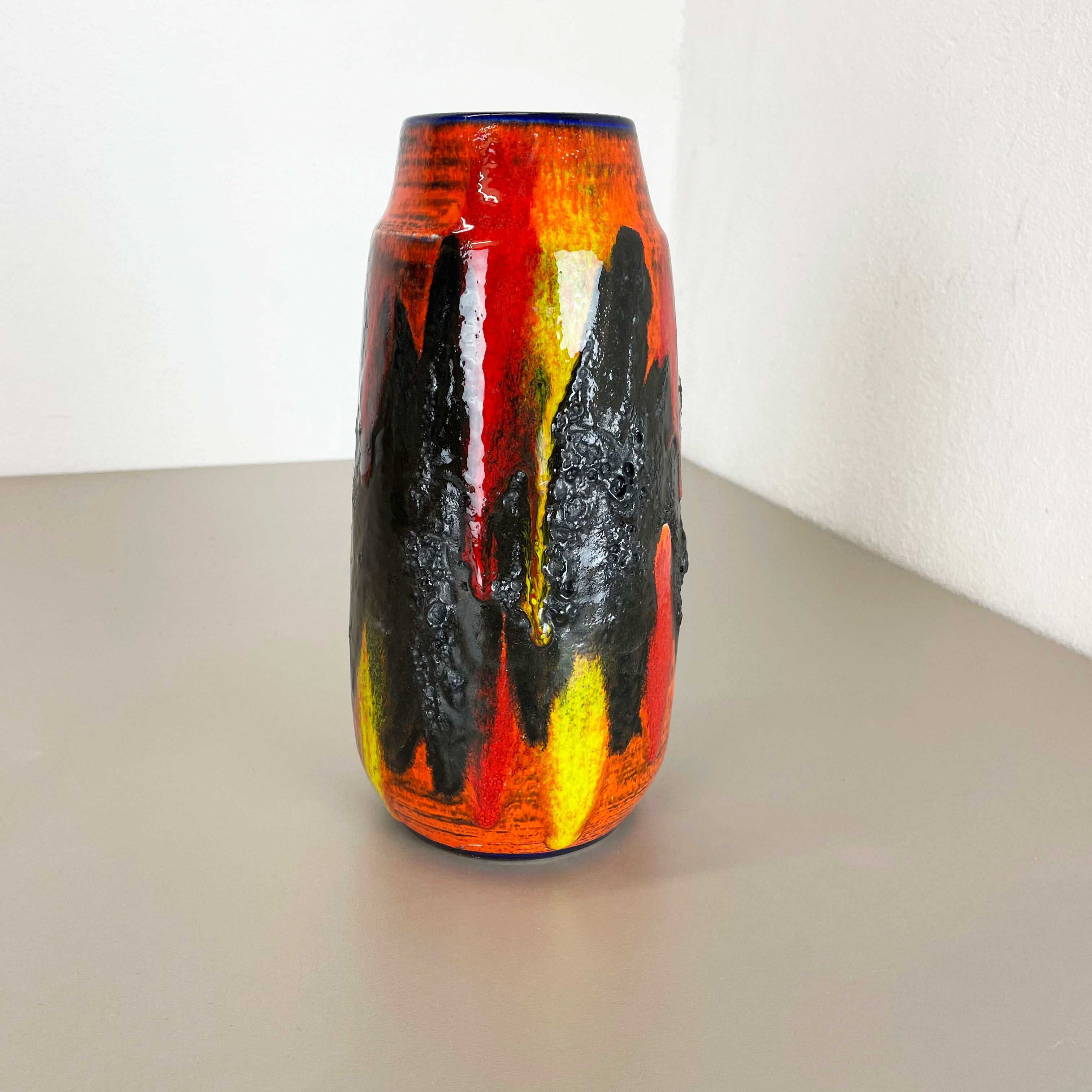 R fat lava multi-color vase scheurich, germany wgp, 1970s