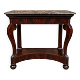 Console d’époque Restauration en acajou – Dessus de marbre – XIXe siècle