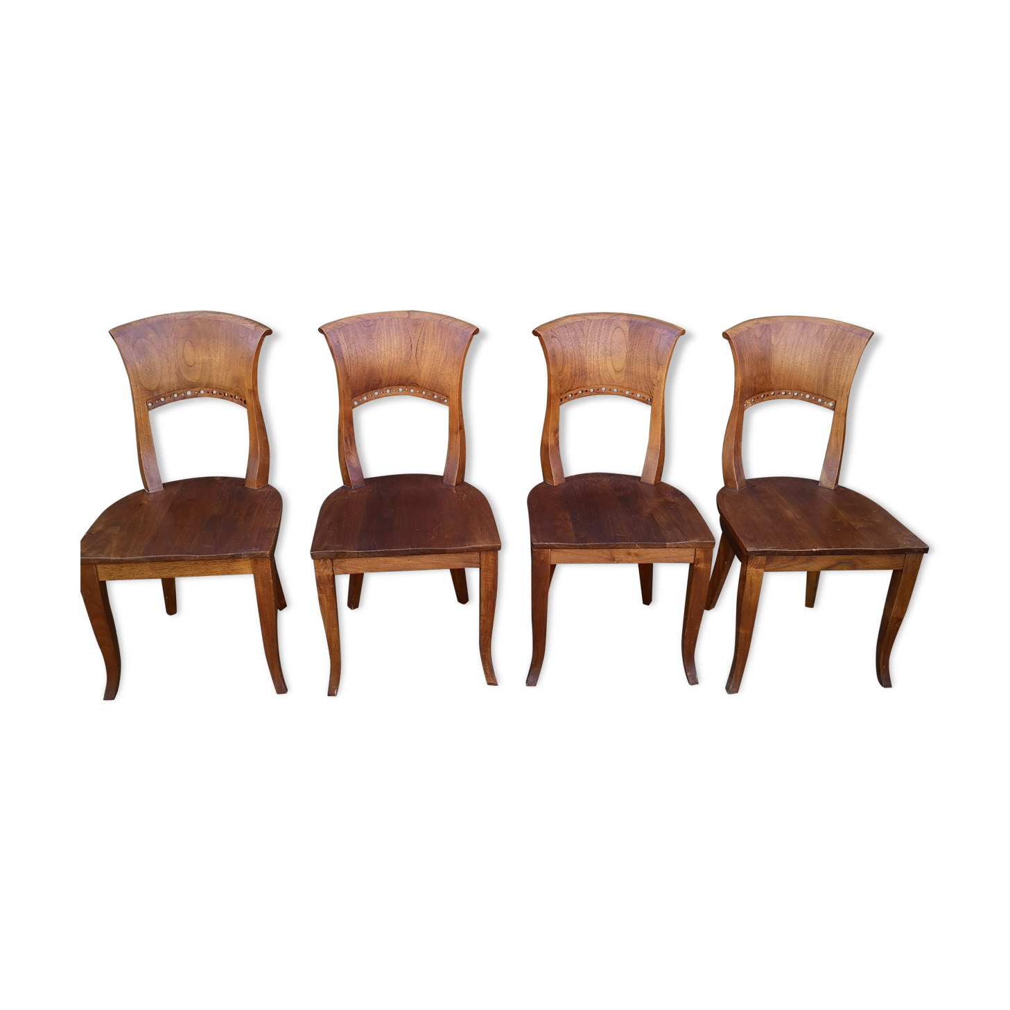 4 teak art deco style chairs