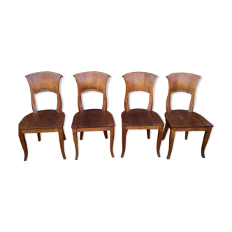 4 teak art deco style chairs