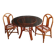 Table en rotin et verre fumé+ 2 chaises