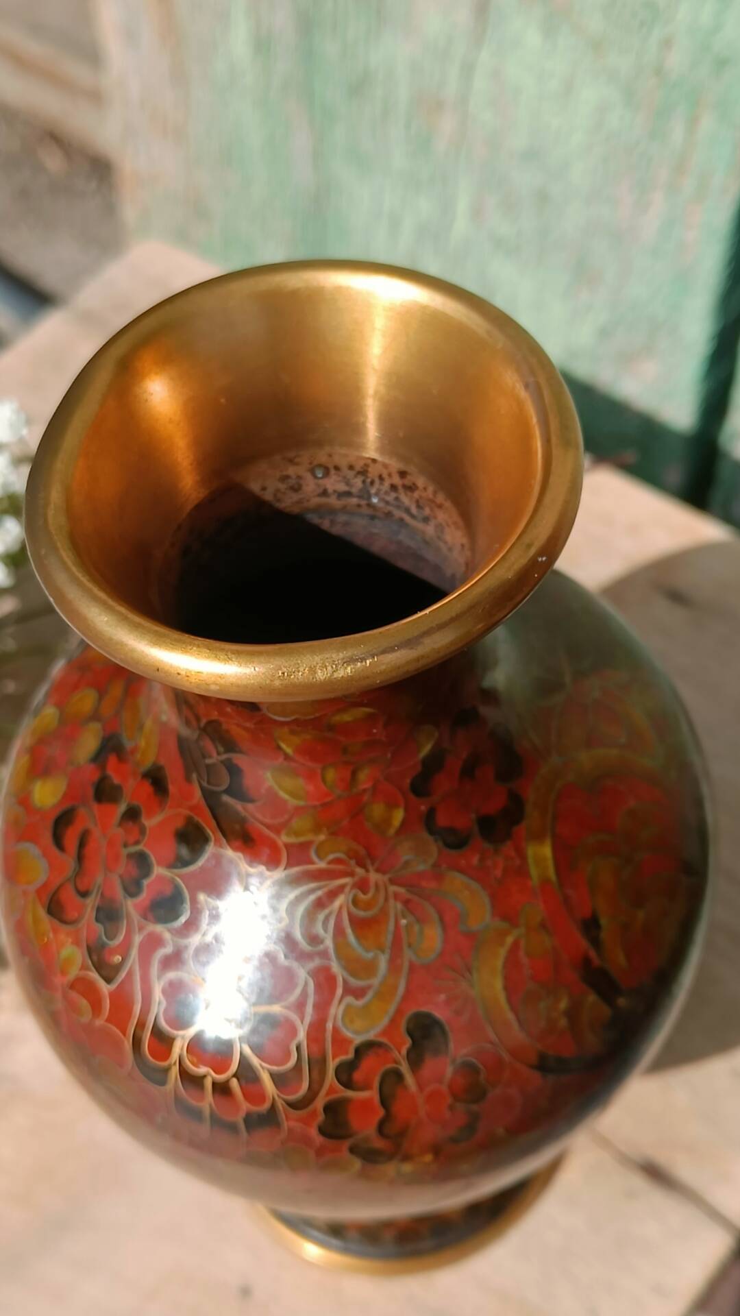 Cloisonné metal vase