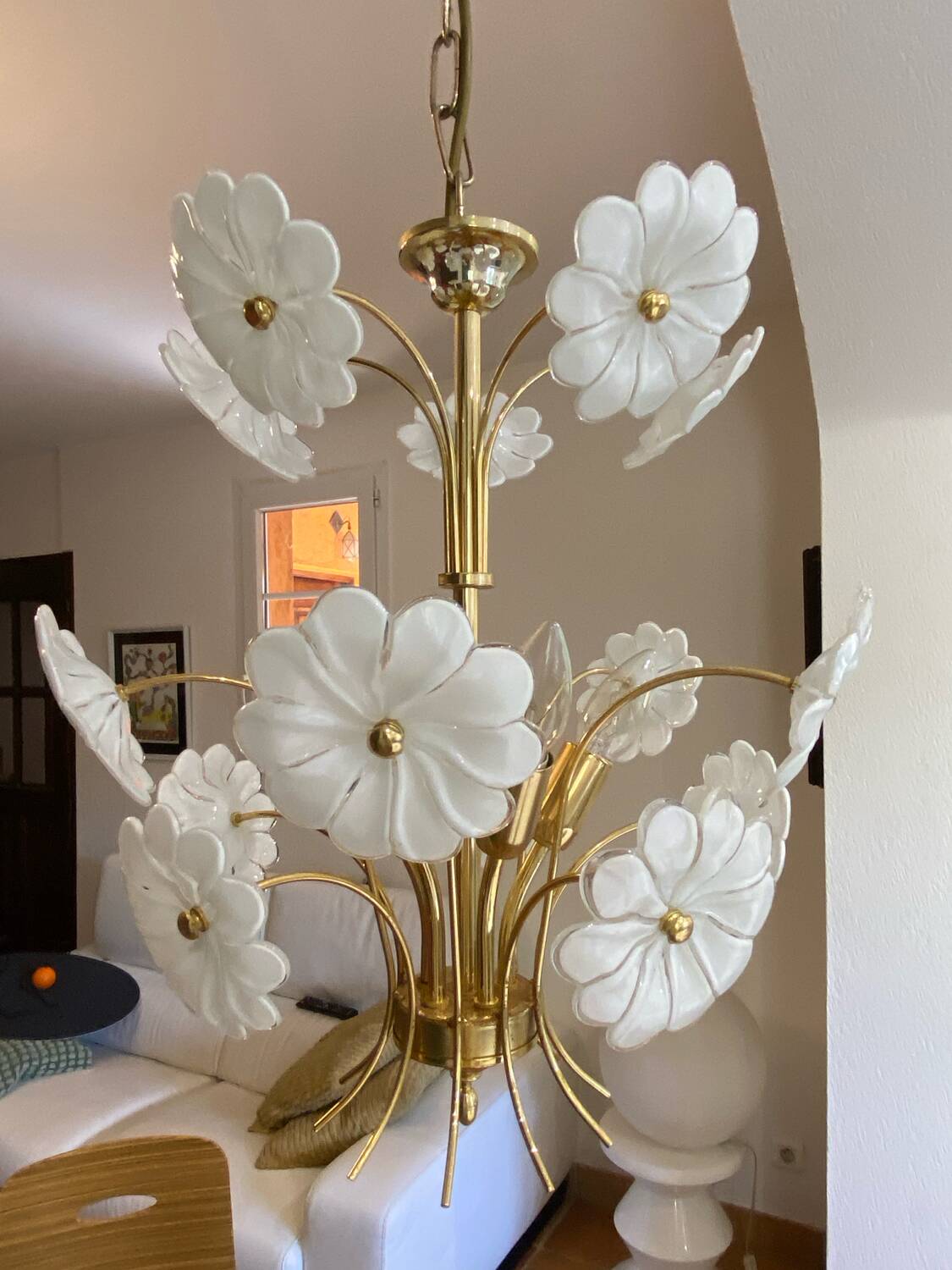 Murano glass flower chandelier, 1970s
