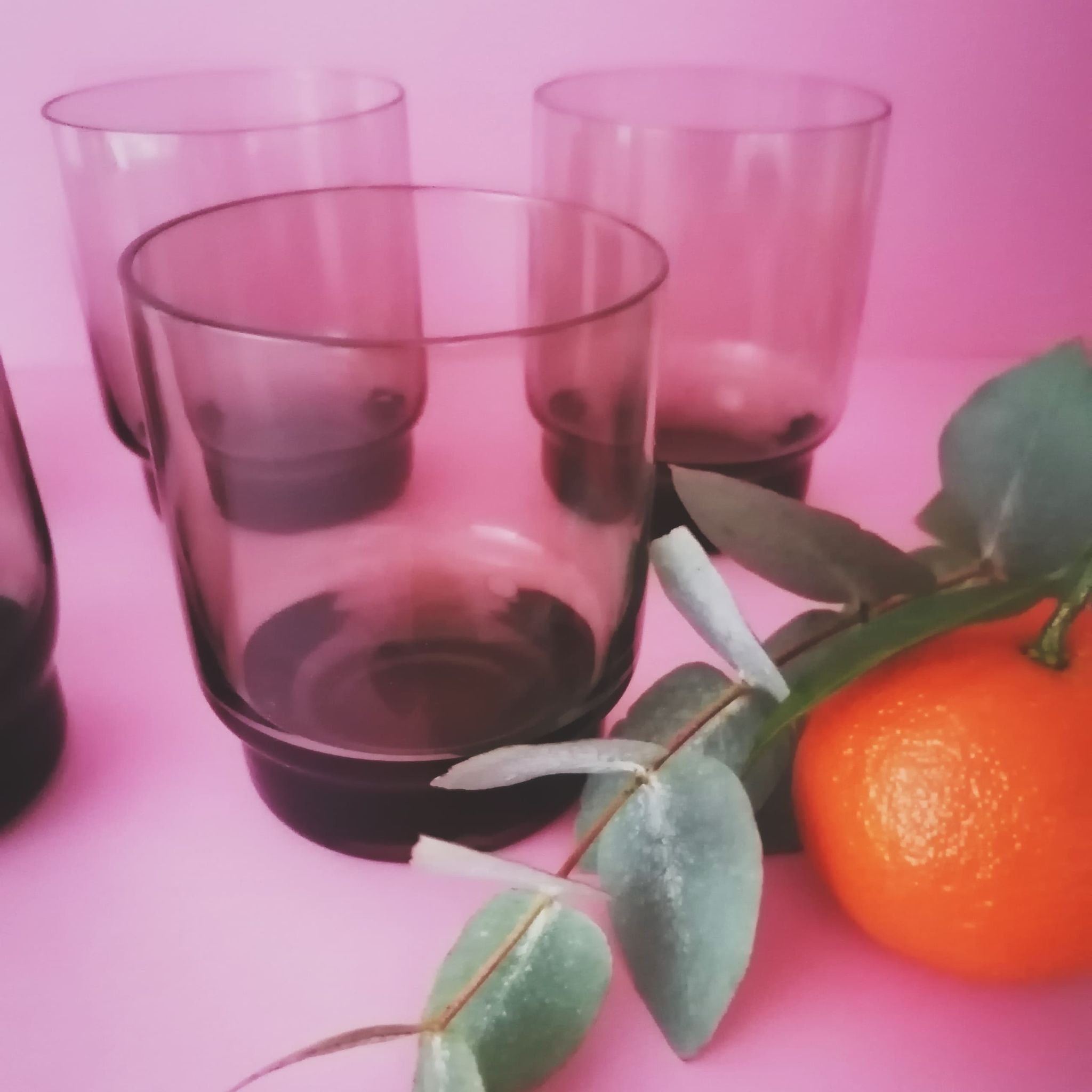 Lot of 5 glasses of smoked glass