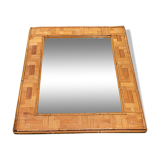 Miroir bambou et rotin italien 1970