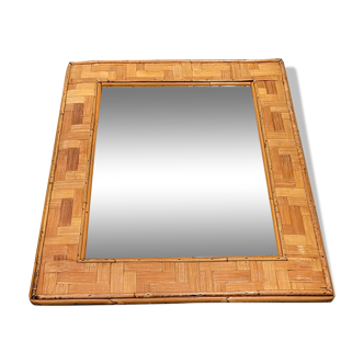 Italian bamboo and rattan mirror 1970