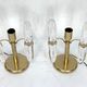 Postmodern pair of gilded metal and glass table lamps by Stilkronen. Italy 70s