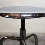 Old chrome metal swivel medical stool