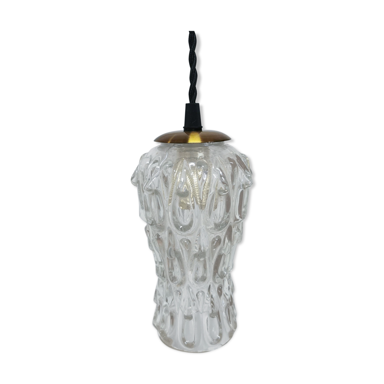 Old-globe suspension viewer made of tapered glass