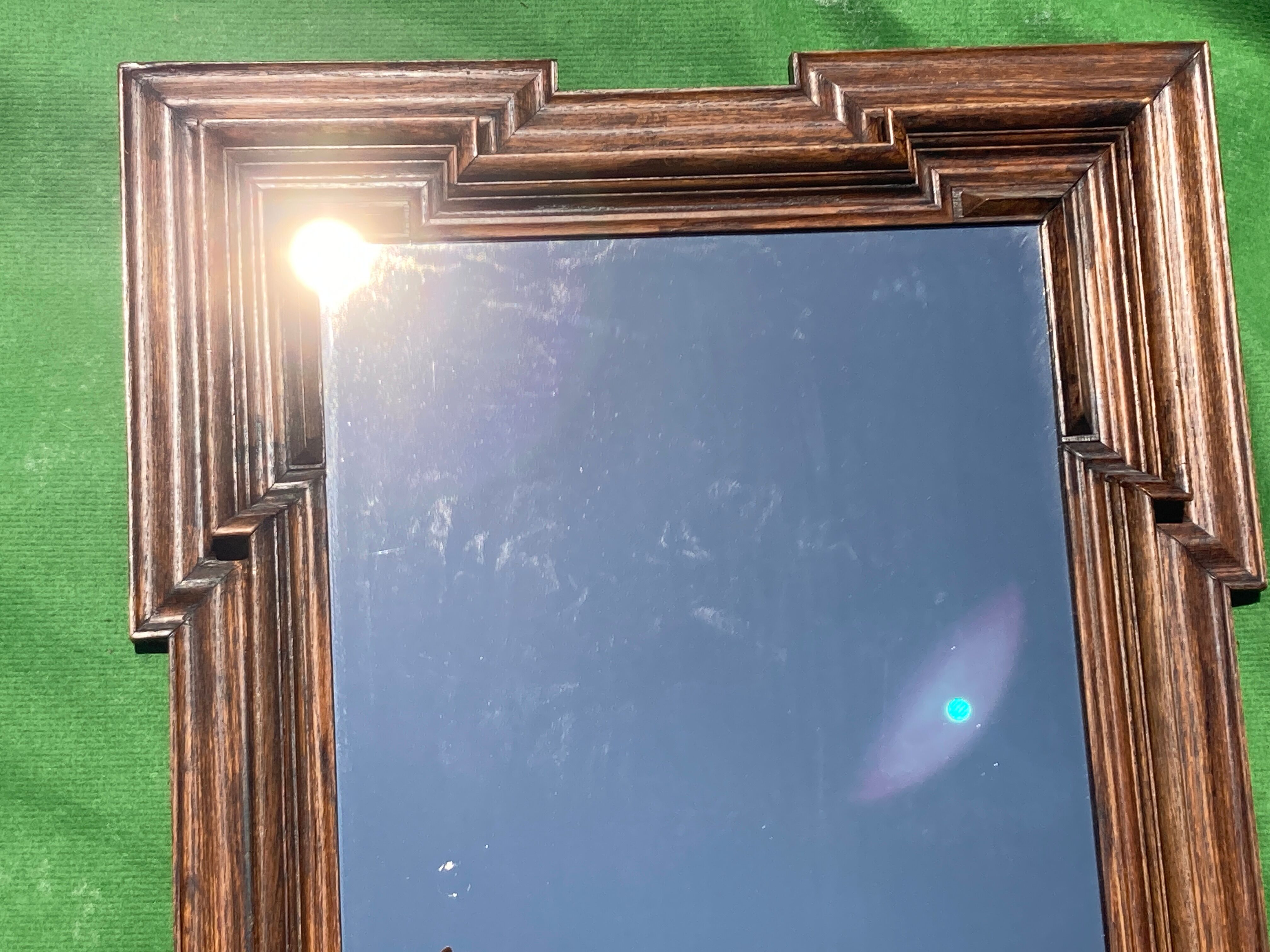 Dutch "Art Deco"wooden mirror 121 cm