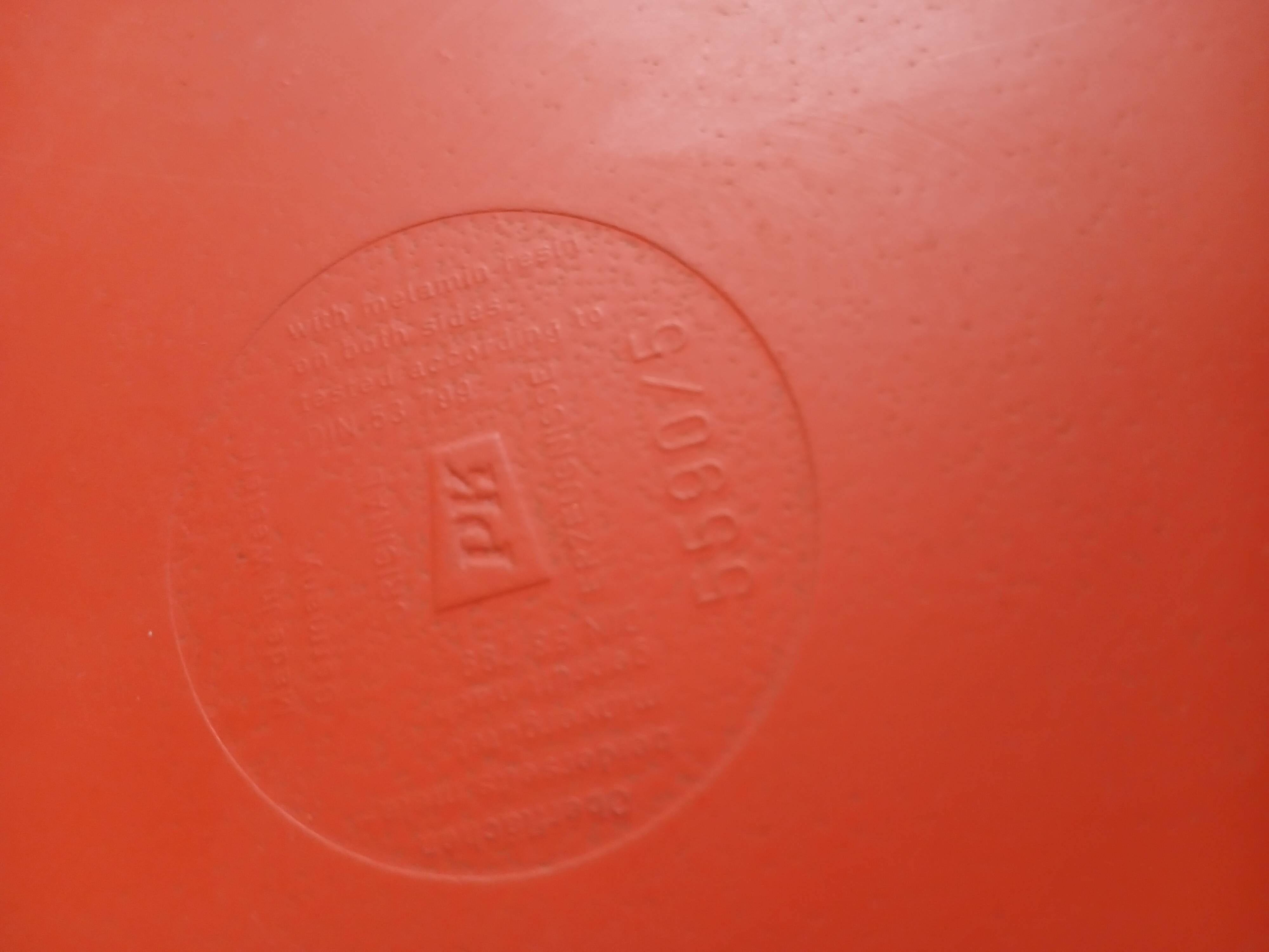 Miroir space age orange Schöninger 1960/70