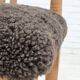 1950s, Danish design, reupholstered armchair, New Zealand sheepskin, oak wood.