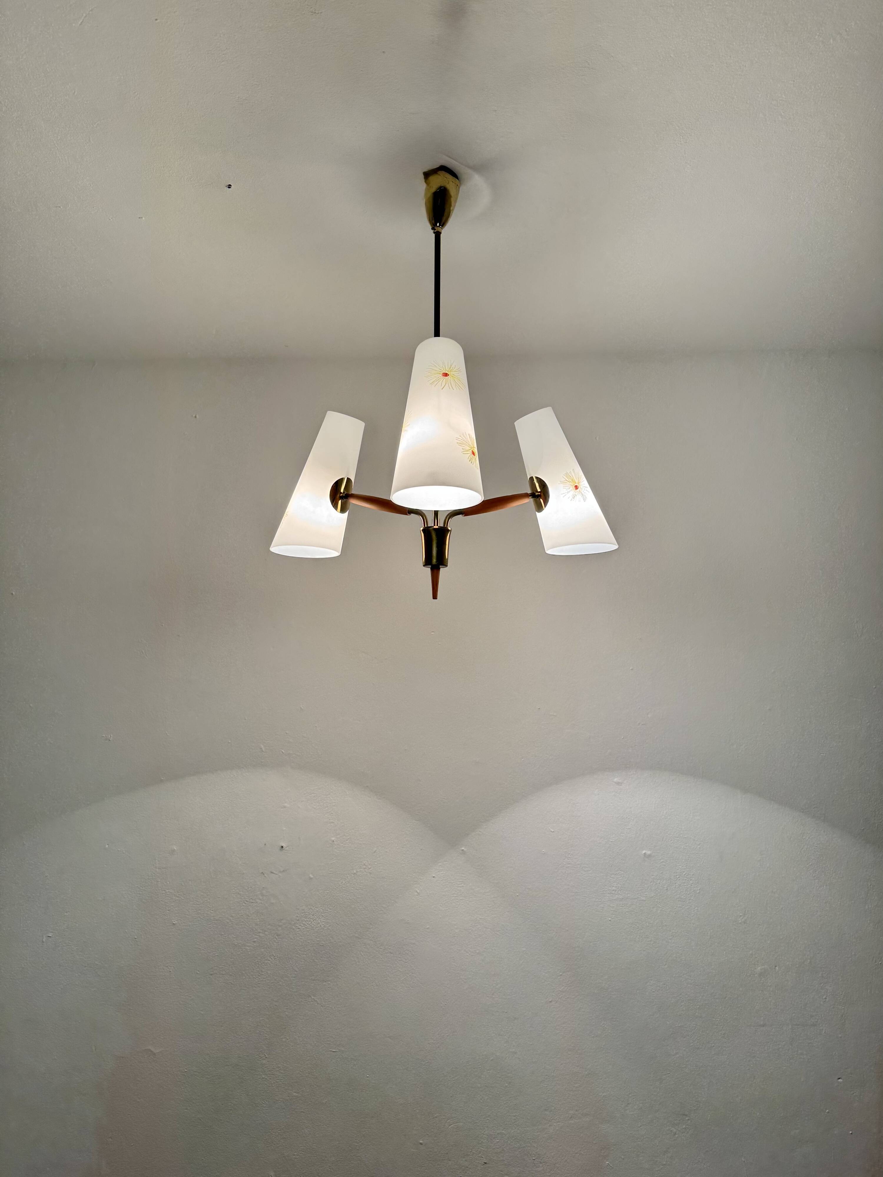 Brass Chandelier by Rupert Nikoll