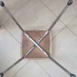 Vintage leather and chrome stool