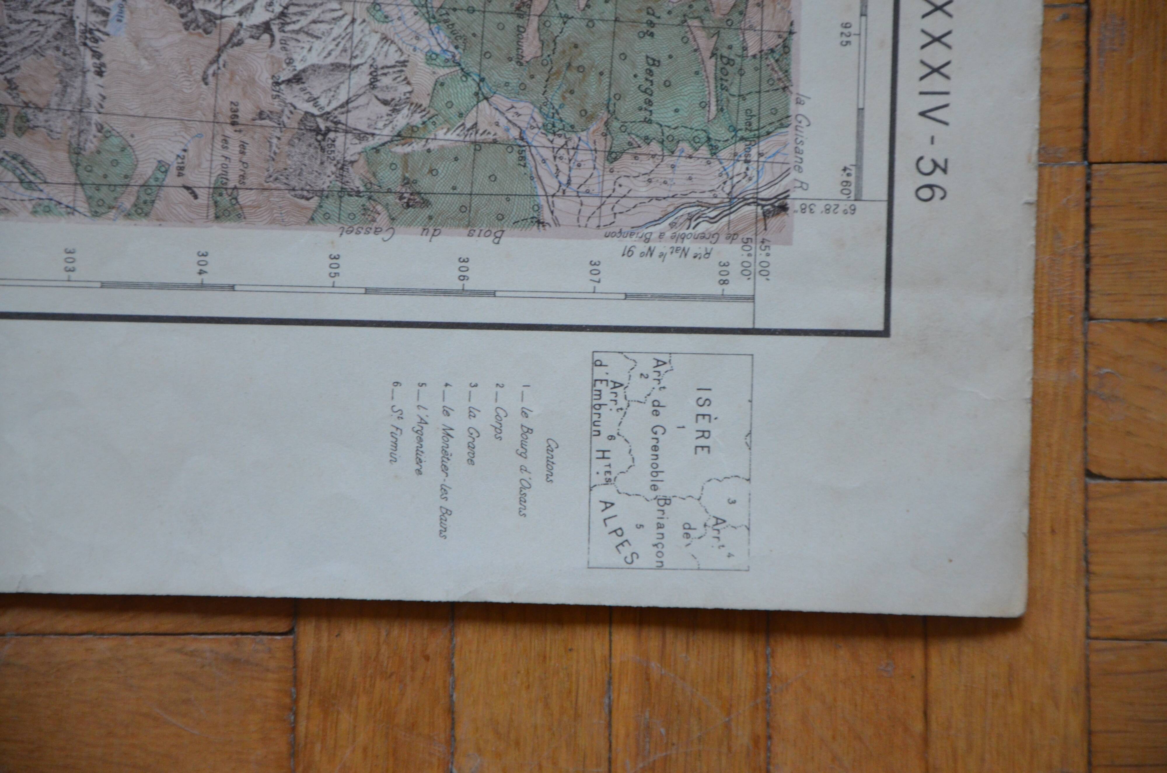 Saint Christophe vintage IGN map