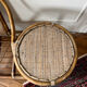 Rattan bench with round shelf