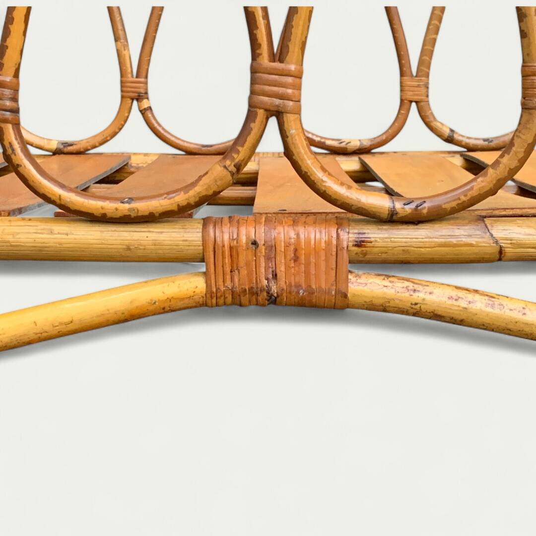 Vintage rattan baby bed 1960