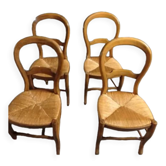 4 straw cherry chairs