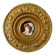 Decorative plate gold XIX in copper and porcelain