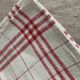 5 antique red and white checked tea towels