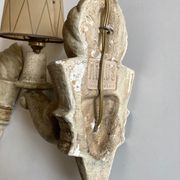 Pair of Arlus torchlight wall light in art deco plaster 1950