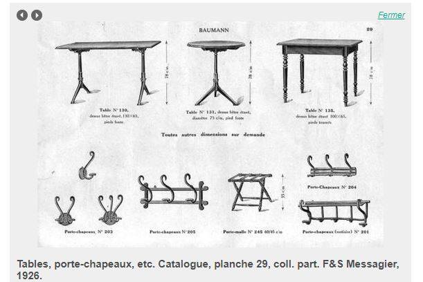 Baumann 5-hook bistro wall coat rack from the 20s