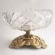 French Art Deco late centrepiece, carved crystal and bronze, 1950s.