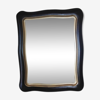 Black and gold rectangular mirror 65x51cm