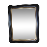 Black and gold rectangular mirror 65x51cm