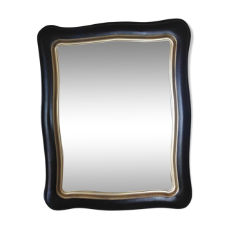 Black and gold rectangular mirror 65x51cm