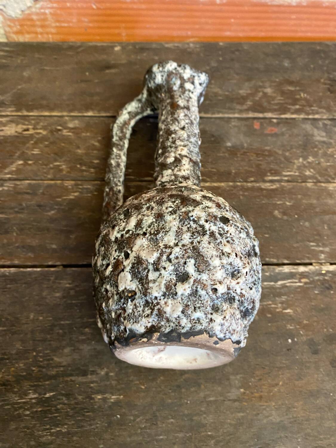 Old pitcher annette roux fat lava ceramics grey & bubbles