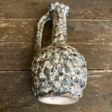 Old pitcher annette roux fat lava ceramics grey & bubbles
