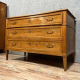 Louis XVI period mahogany and copper reed chest of drawers circa 1780