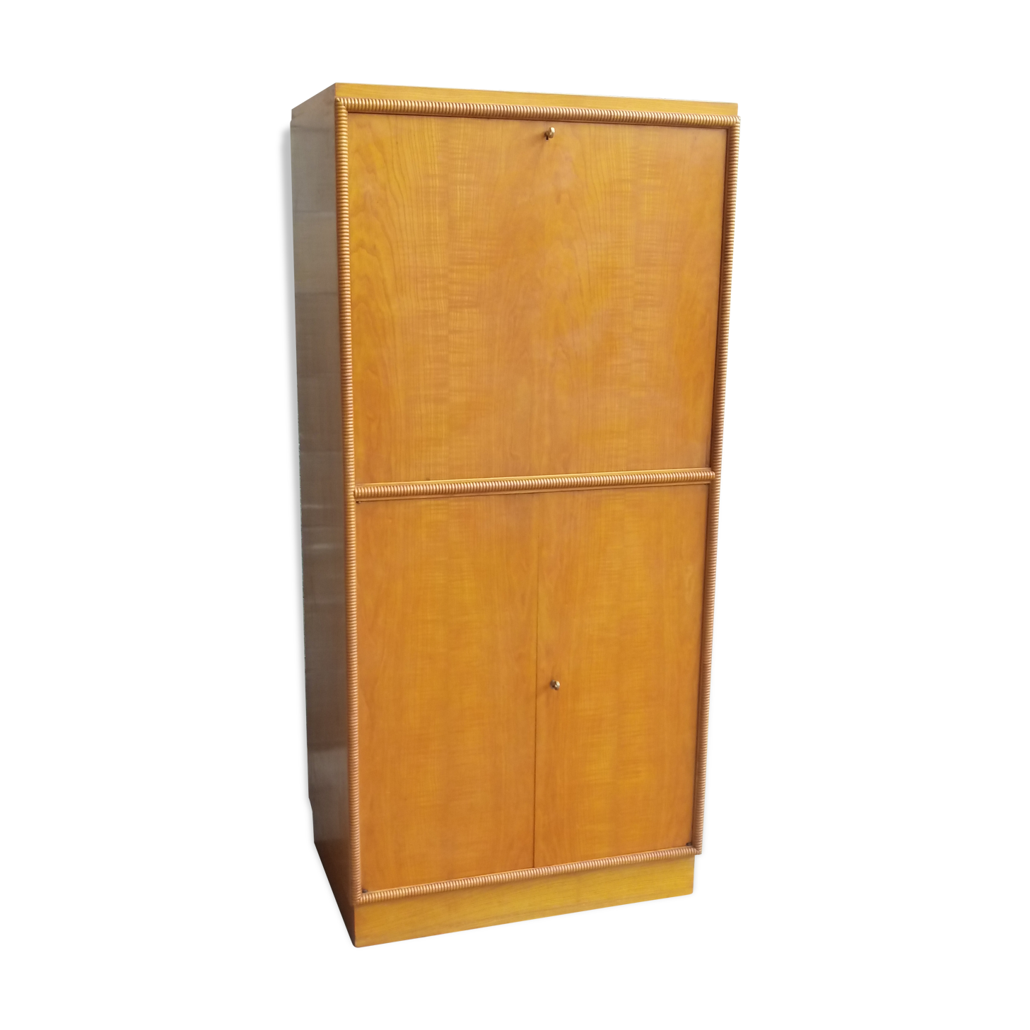 Bar work French formica red-pink and oak circa 40 Francisque Chaleyssin