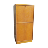 Bar travail Français formica rouge-rose et chêne circa 40 Francisque Chaleyssin