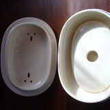 Brush holder and soap holder hamage nord, art nouveau, floral décor edging gold.