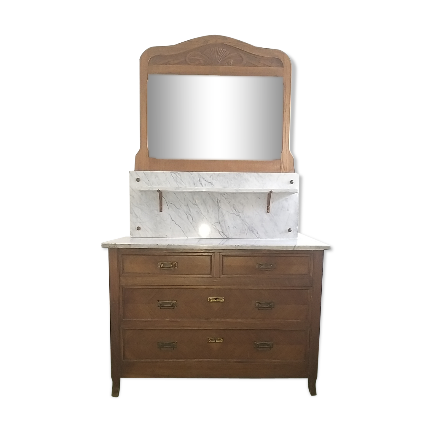 Commodity / wooden and marble toilet table